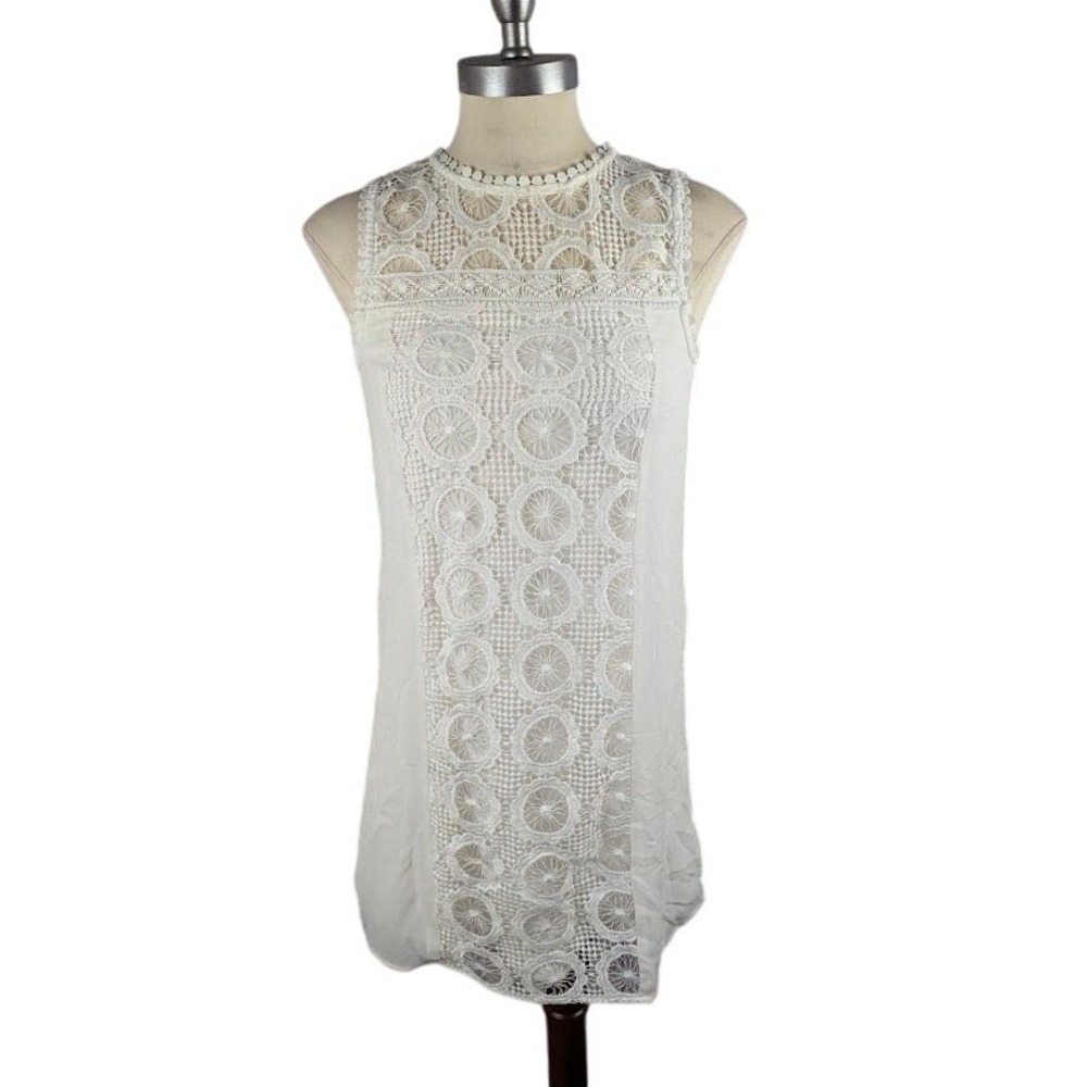 City Studio Juniors' Lace Shift Dress Ivory Size XS *FLAW*